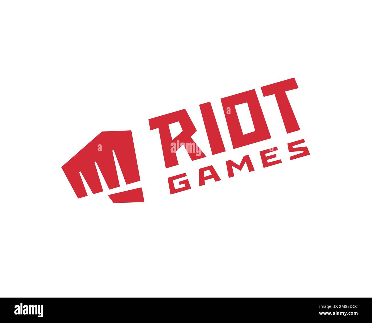 Riot Games, Gedrehtes Logo, Weißer Hintergrund Stockfotografie - Alamy