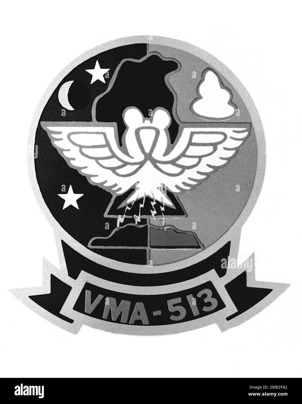 Offizielles Abzeichen für Marine Light Attack Squadron 513 (VMA-513). Land: Unbekannt Stockfoto