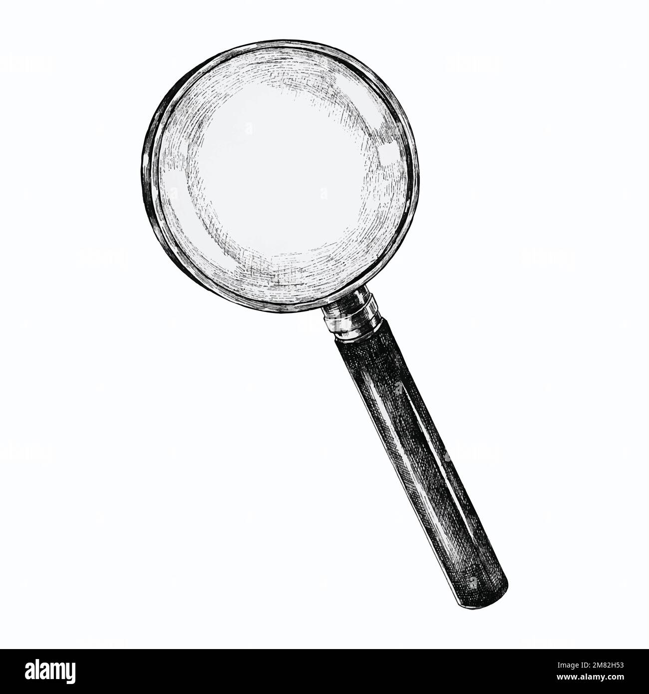 Handgezeichneter Vergrößerungsglas-Vektor Stock Vektor