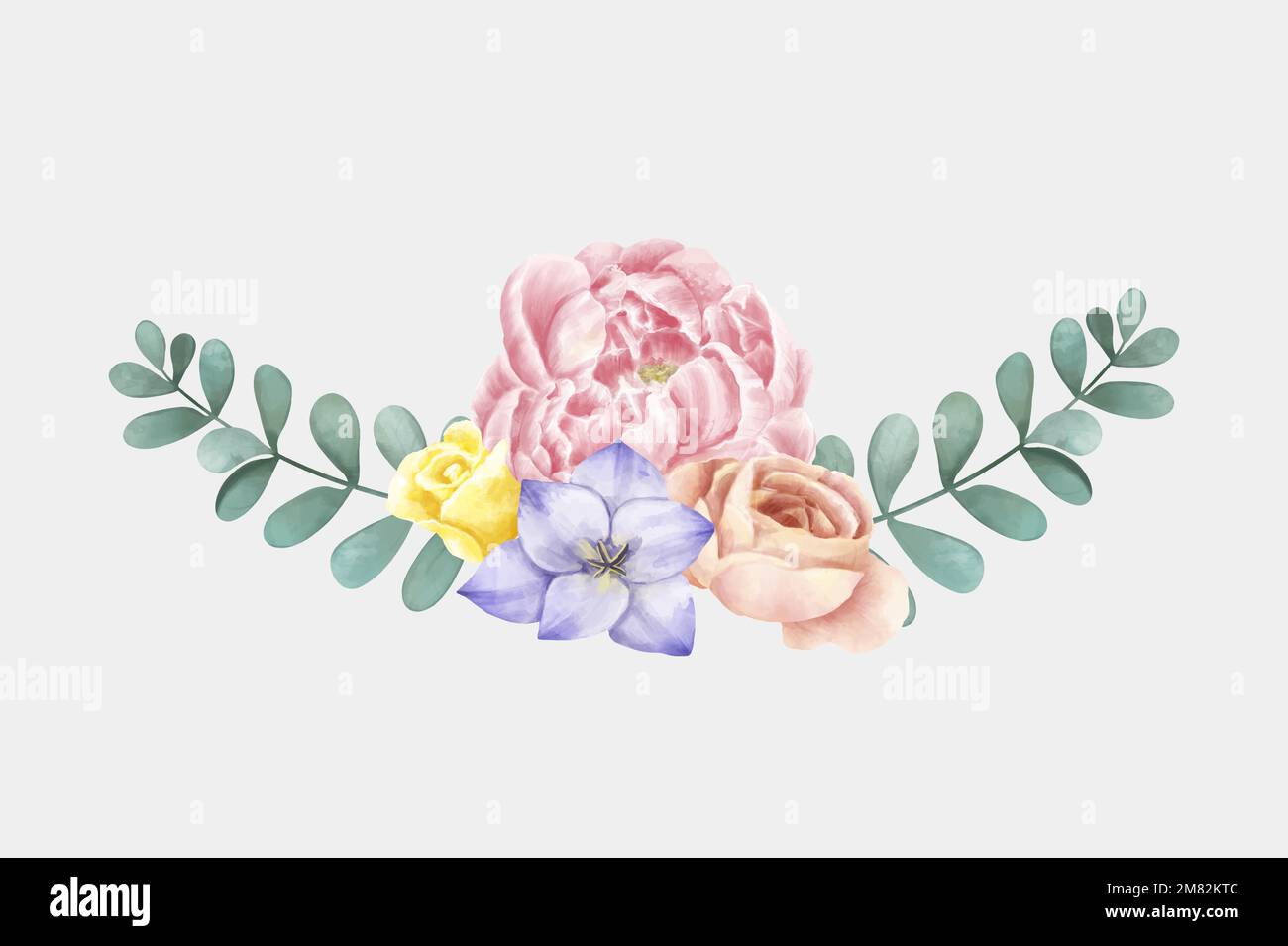 Aquarell Blume Hand gezeichnet Vektor botanischen Cliparts Stock Vektor