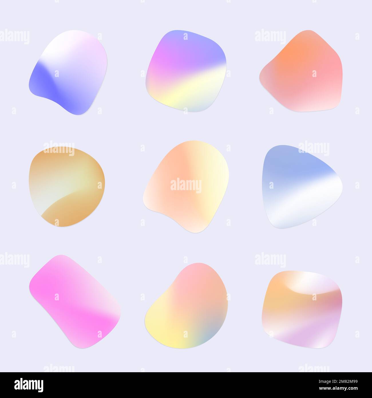 Lebendige Abzeichen Vektor holographische und Gradienten Formen gesetzt Stock Vektor