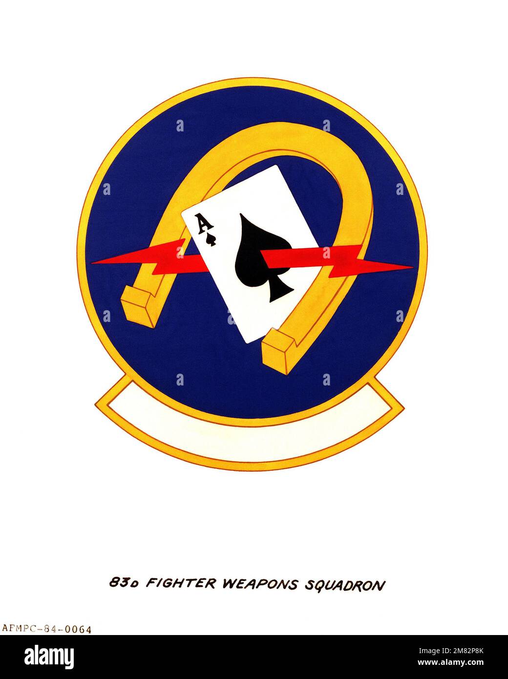 Offizielles Emblem für das 83. Kampfwaffengeschwader. Land: Unbekannt Stockfoto