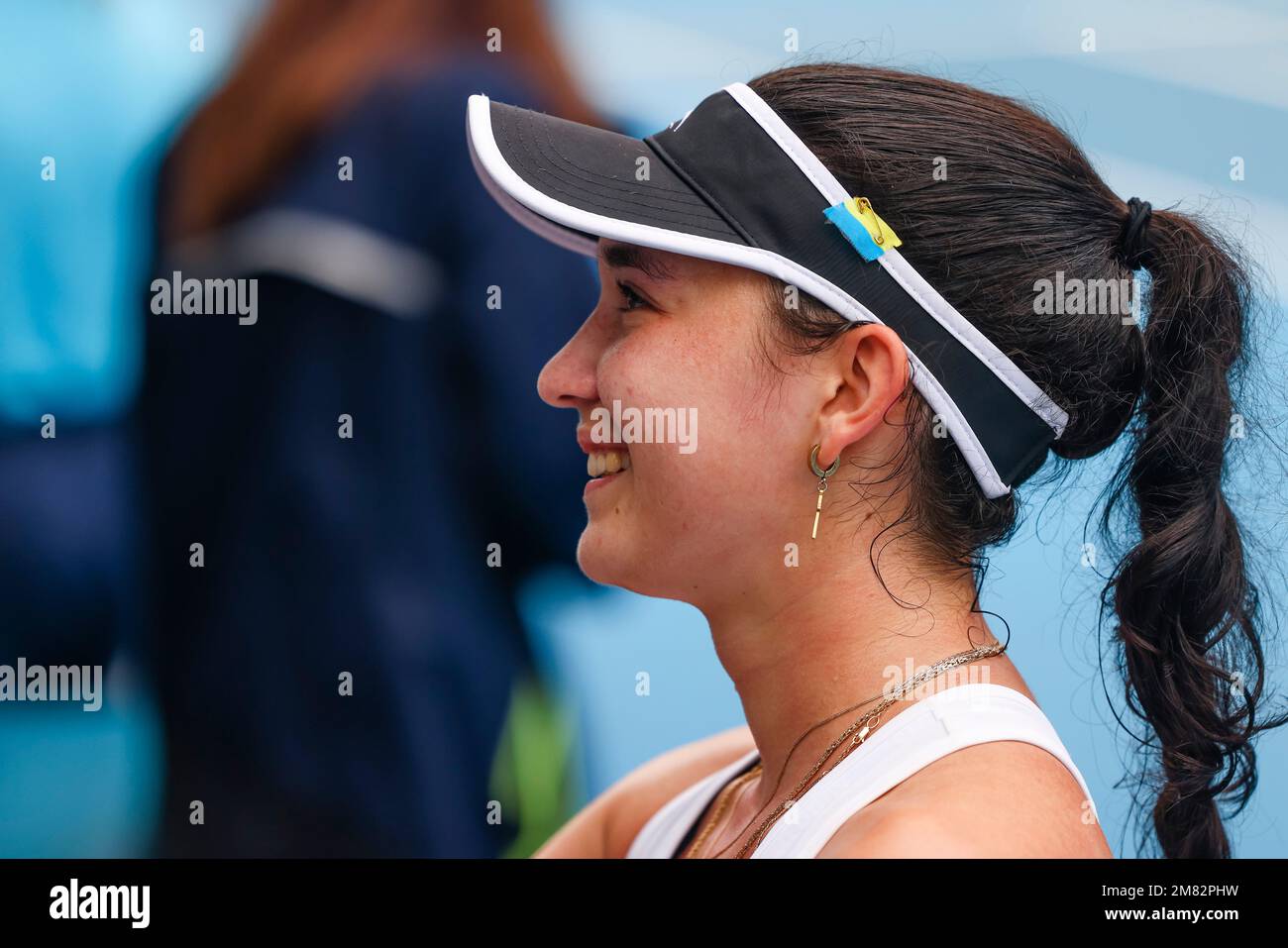 Melbourne, Australien, 12. Januar 2023. Die deutsche Tennisspielerin Eva Lys hat sich an ihrem 21. Geburtstag während der Australian Open Qualification 2023 im Melbourne Park zum ersten Mal für eine Grand-Slam-Hauptrunde qualifiziert. Foto: Frank Molter/Alamy Live News Stockfoto