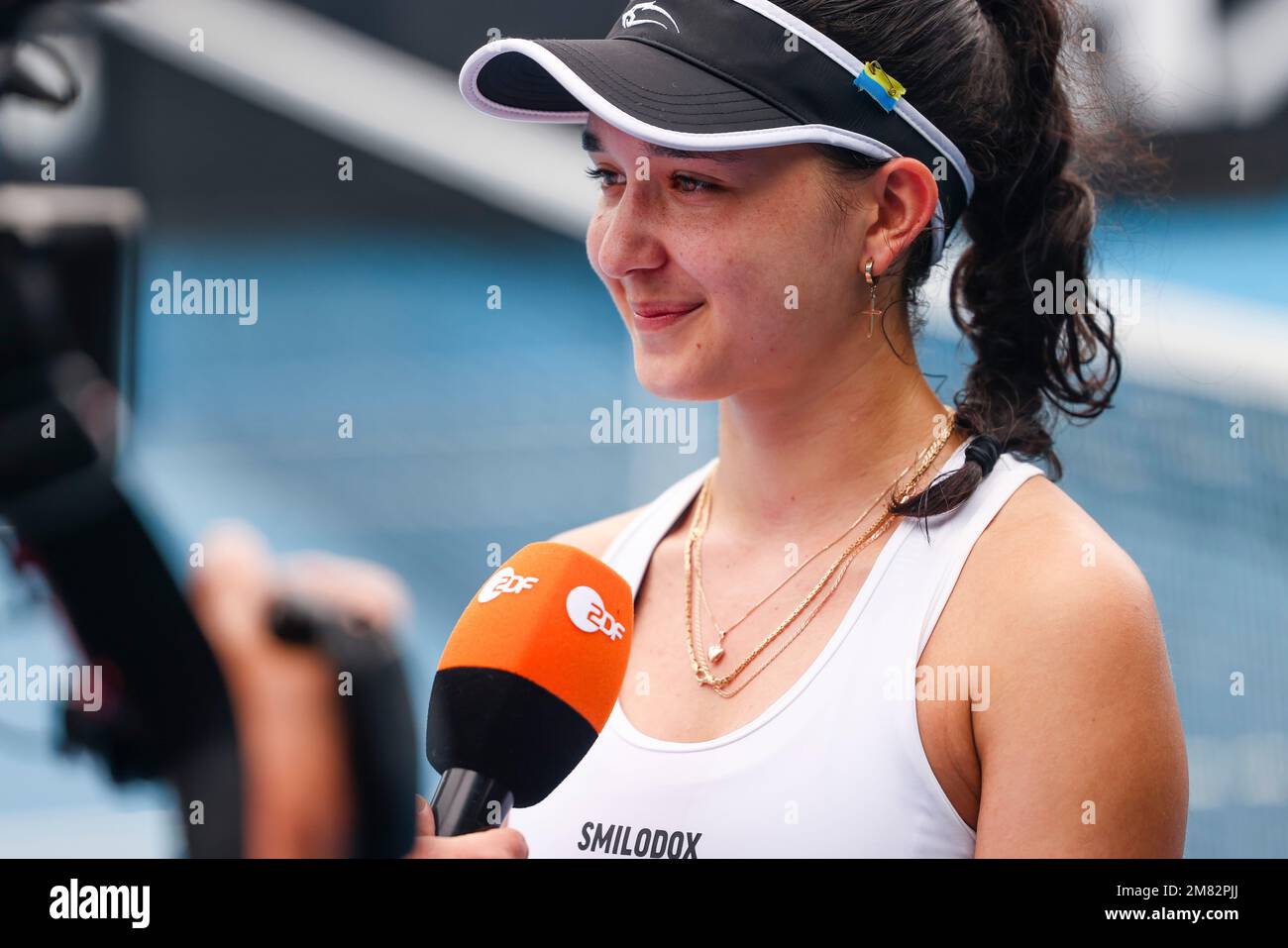 Melbourne, Australien, 12. Januar 2023. Die deutsche Tennisspielerin Eva Lys hat sich an ihrem 21. Geburtstag während der Australian Open Qualification 2023 im Melbourne Park zum ersten Mal für eine Grand-Slam-Hauptrunde qualifiziert. Foto: Frank Molter/Alamy Live News Stockfoto