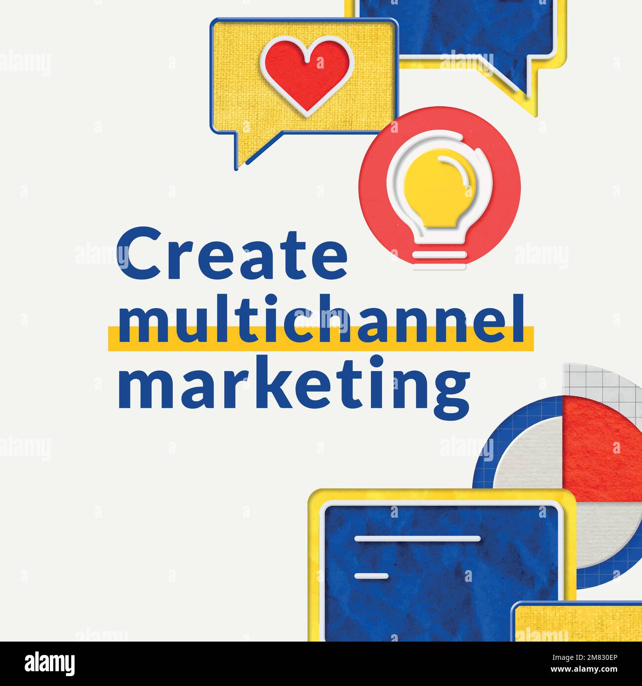 Vorlagen für Multi-Channel-Marketing für E-Commerce-Marken Stock Vektor