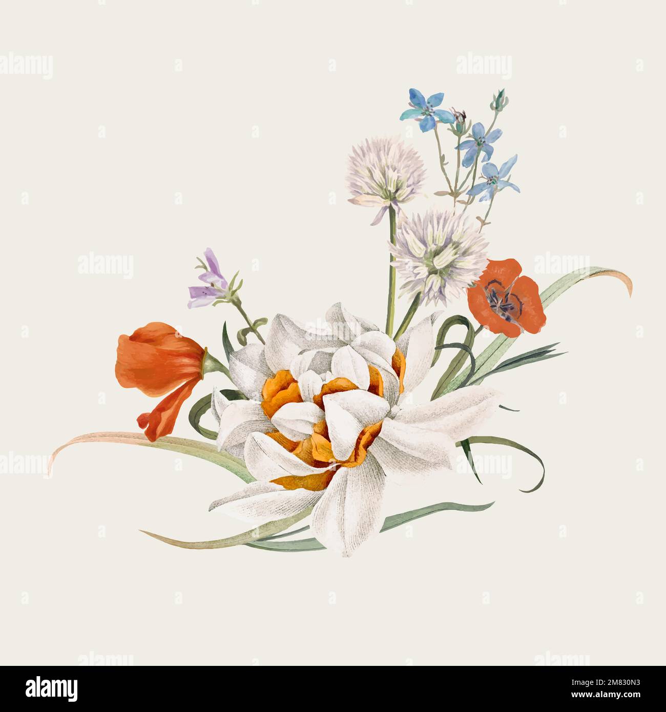 Vintage Frühling Blumen Vektor Illustration, remixed von Public Domain Kunstwerke Stock Vektor