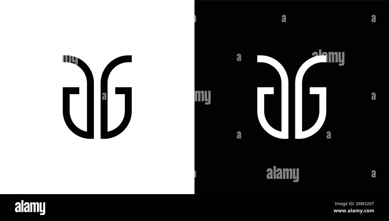 Einzigartiges und modernes Logo-Design mit AG-Buchstaben Stock Vektor