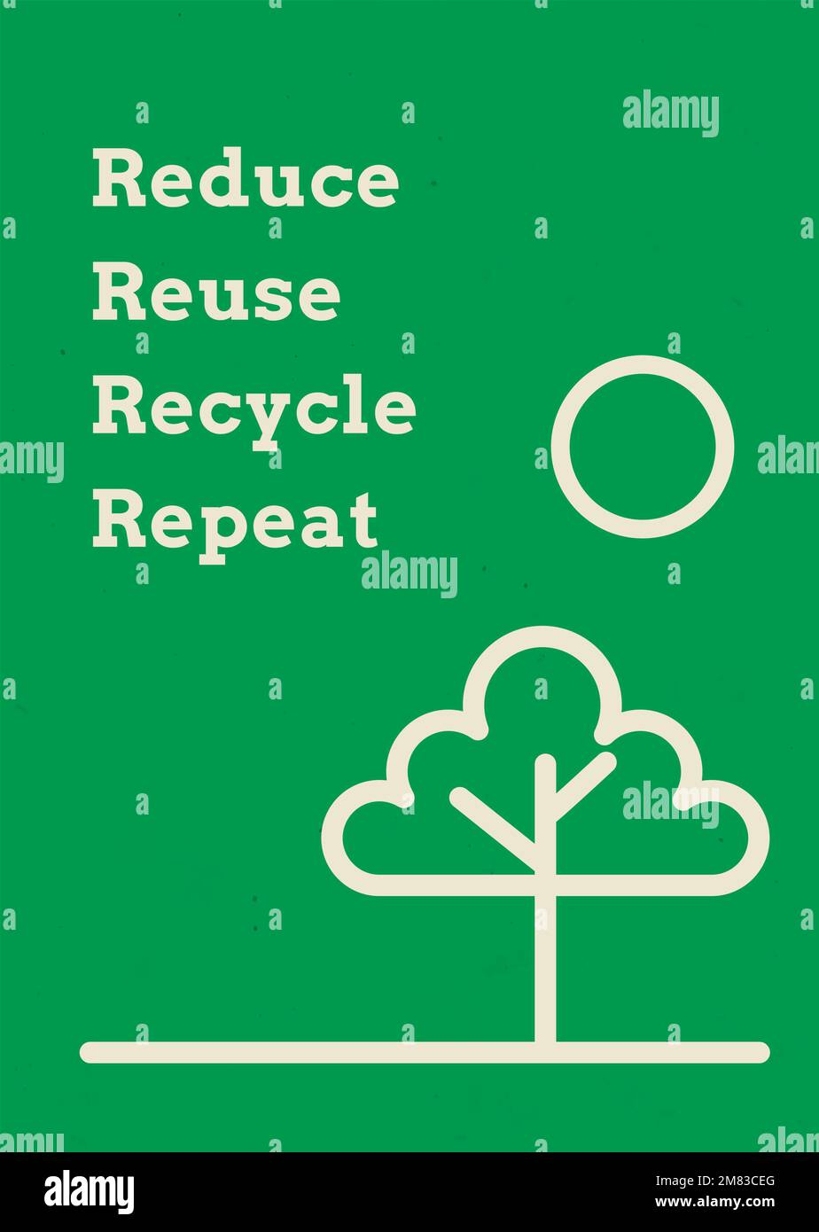 Recycling Poster Vorlage Vektor in Erdton Stock Vektor
