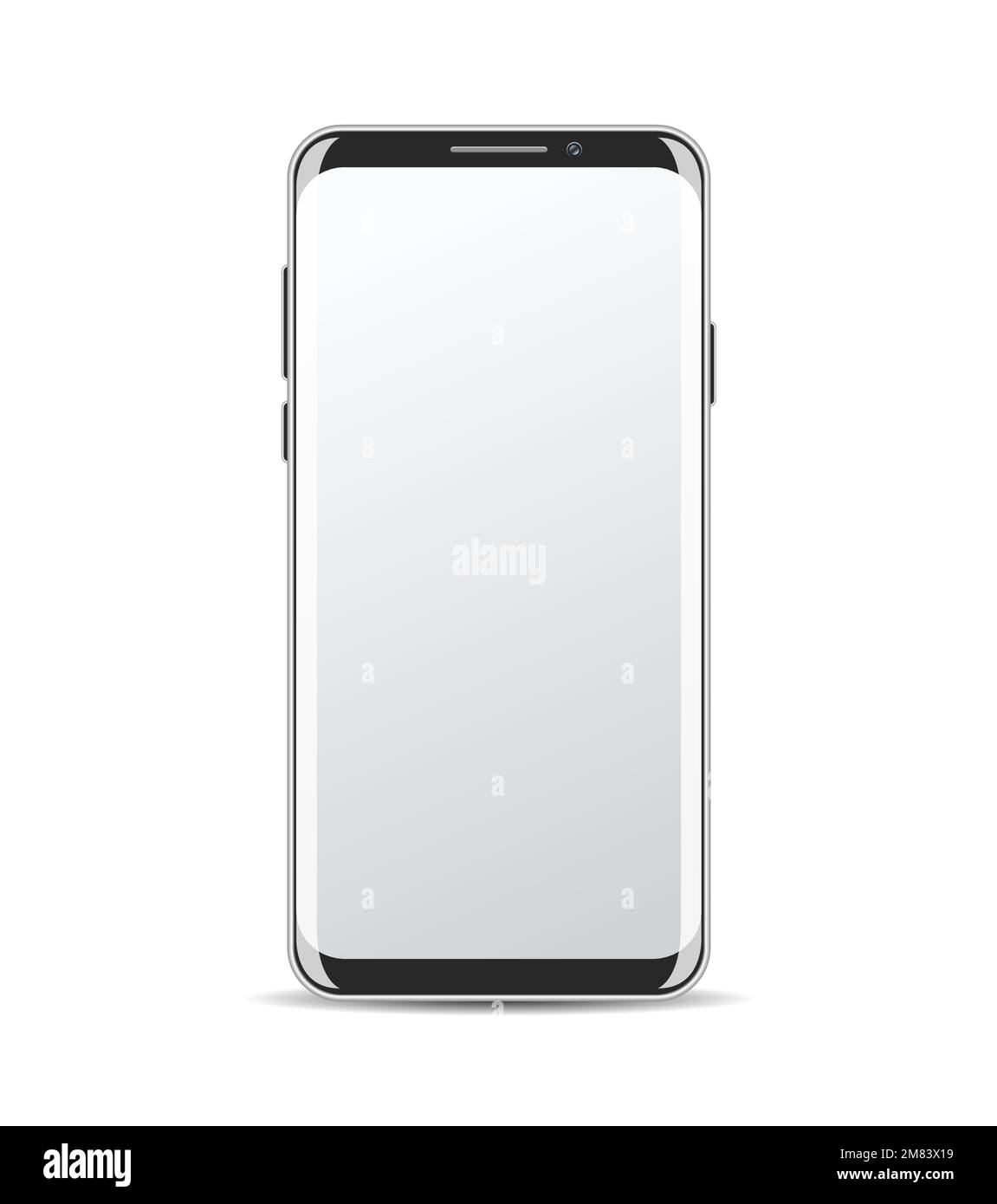 Modern Curved Display Smartphone Glossy Screen Vector Mockup Template (Mockup-Vorlage Für Smartphone Mit Geschwungenem Display Stock Vektor