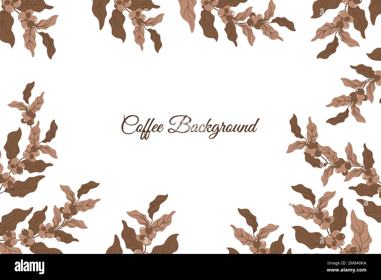Eleganter heller Hintergrund Kaffeepflanze Kaffeebohnen Stock Vektor