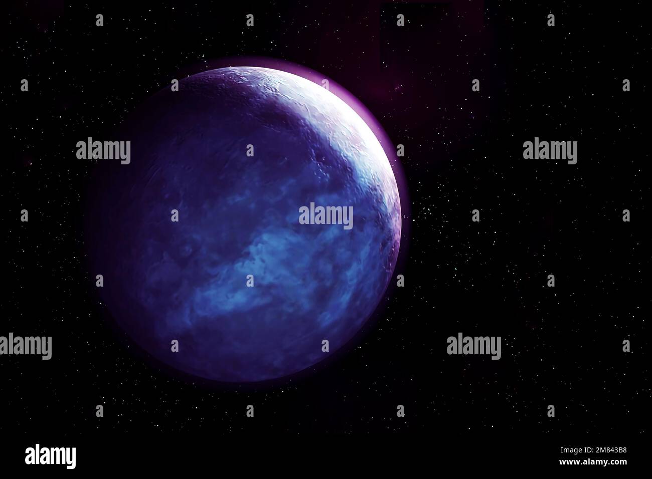 Eiskaltes Exoplanet auf dunklem Hintergrund. Elemente dieses Bildes, bereitgestellt von der NASA. Hochwertiges Foto Stockfoto