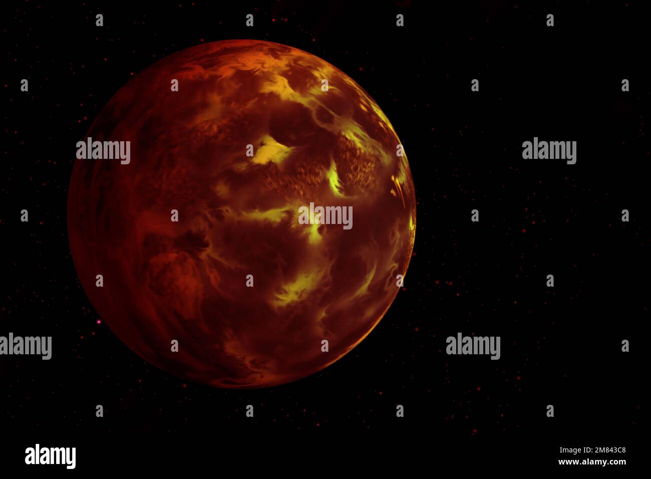 Feuriges Exoplanet auf dunklem Hintergrund. Elemente dieses Bildes, bereitgestellt von der NASA. Hochwertiges Foto Stockfoto