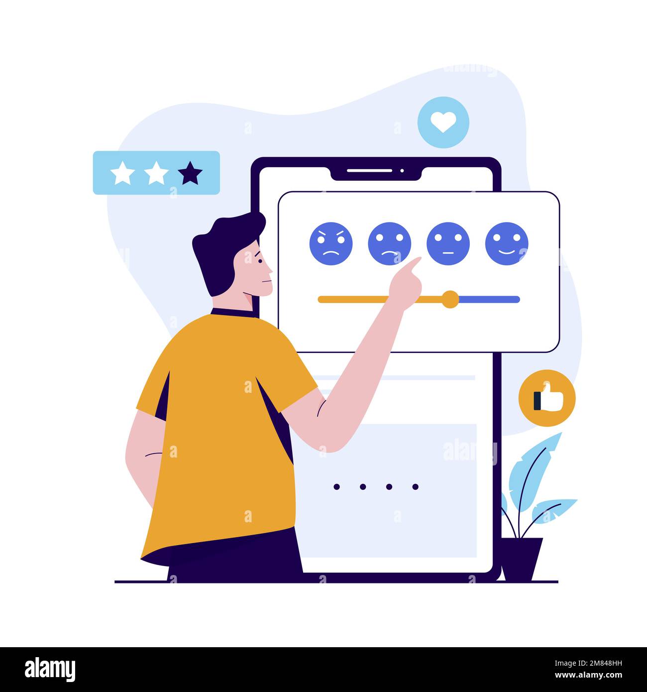 Flaches Design des positiven Feedback-Konzepts. Abbildung für Websites, Landing-Pages, mobile Anwendungen, Poster und Banner Stock Vektor