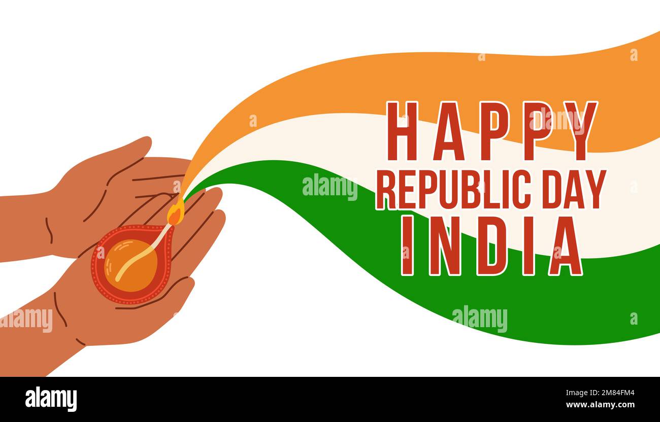Happy Republic Day, Vector Illustration Of Republic Day India, Banner Design Vom 26. Januar Stock Vektor