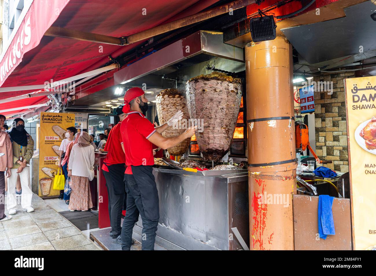 Döner Kebab Verkäufer in Kuala Lumpur, Malaysia Stockfoto