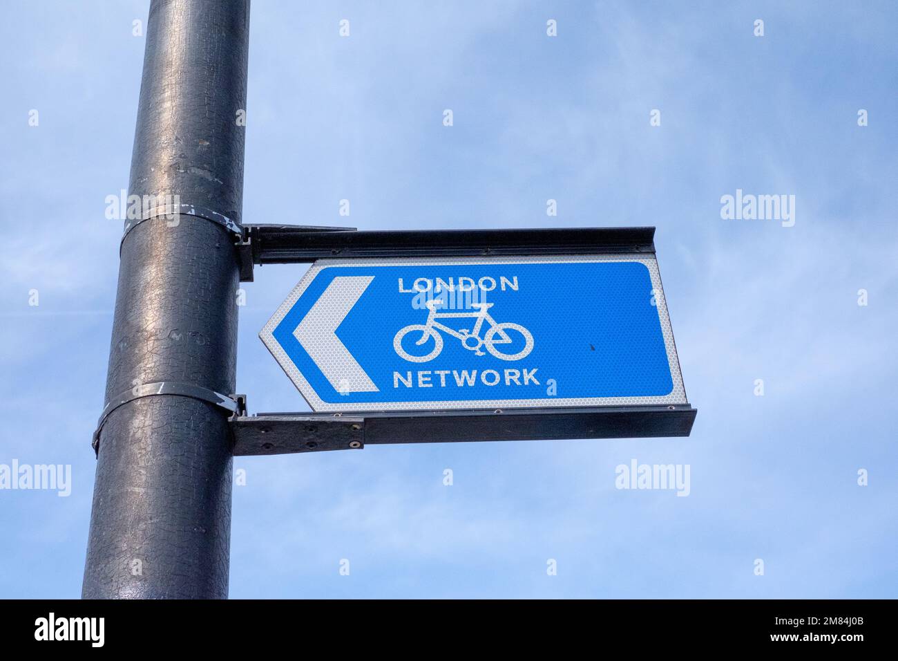 Londoner Radverkehrskennzeichen Stockfoto