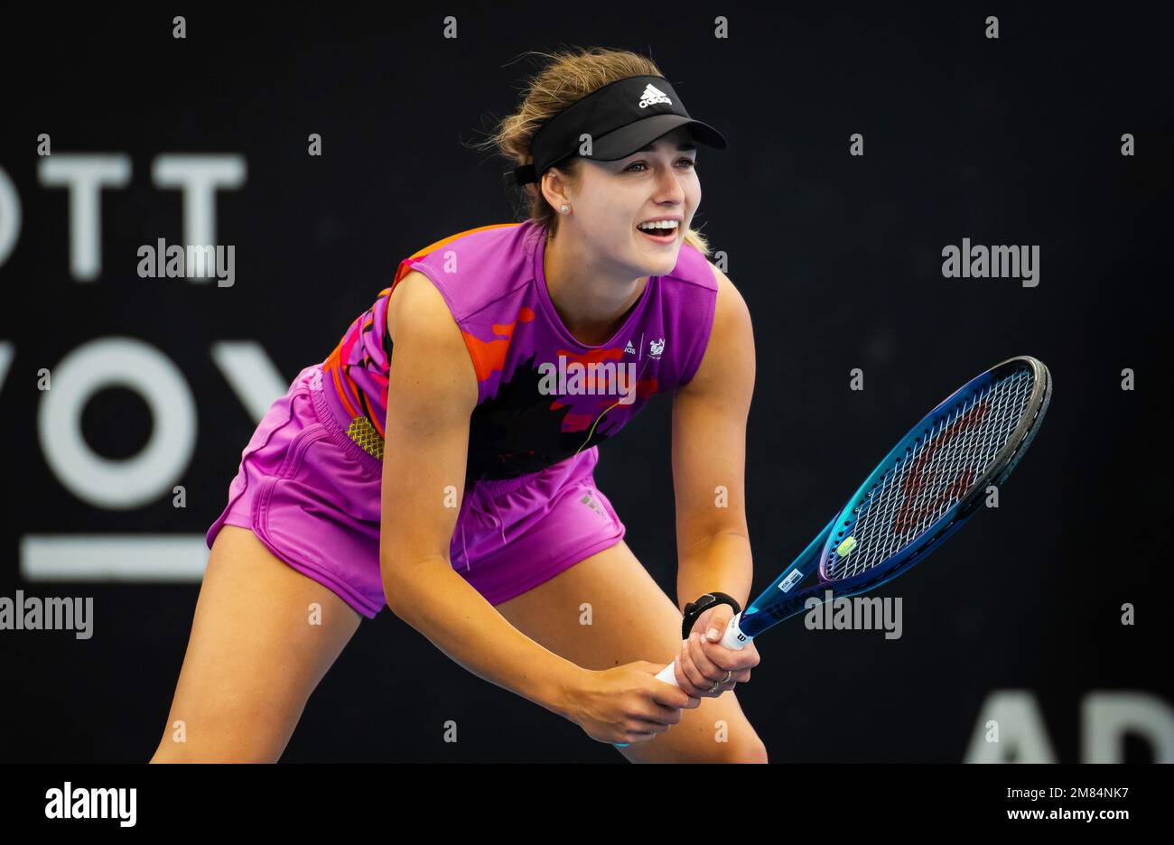 Anna Kalinskaya aus Russland während der zweiten Runde des 2023 stattfindenden Adelaide International 2, WTA 500 Tennis Tournament am 11. Januar 2023 in Adelaide, Australien - Foto: Rob Prange/DPPI/LiveMedia Stockfoto