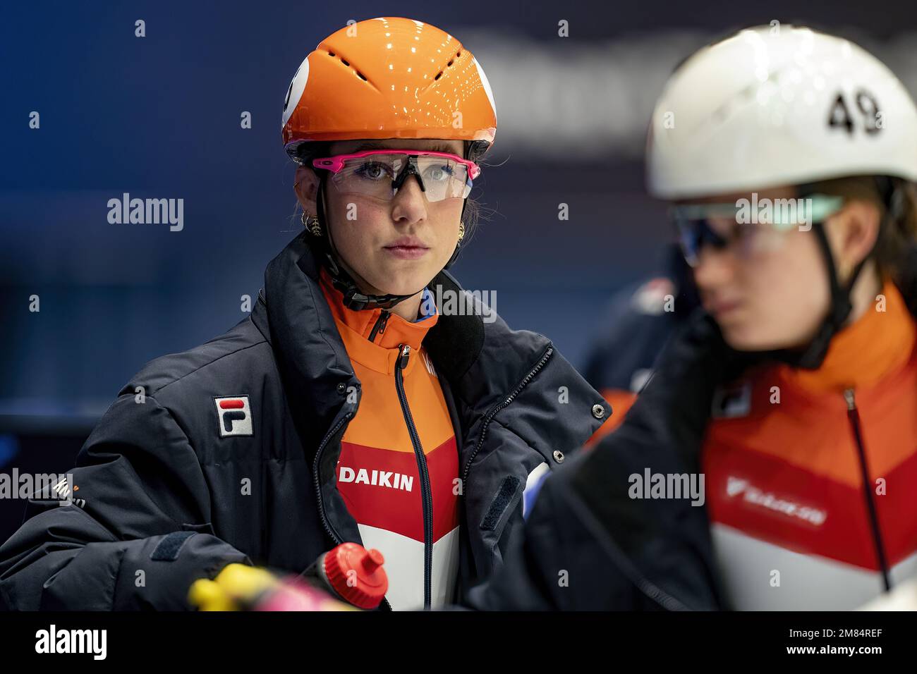 DANZIG – Polen, 12/01/2022, Suzanne Schulting während des Trainings vor der europäischen Schnellskating-Meisterschaft. ANP RONALD HOOGENDOORN niederlande Out - belgien Out Credit: ANP/Alamy Live News Stockfoto