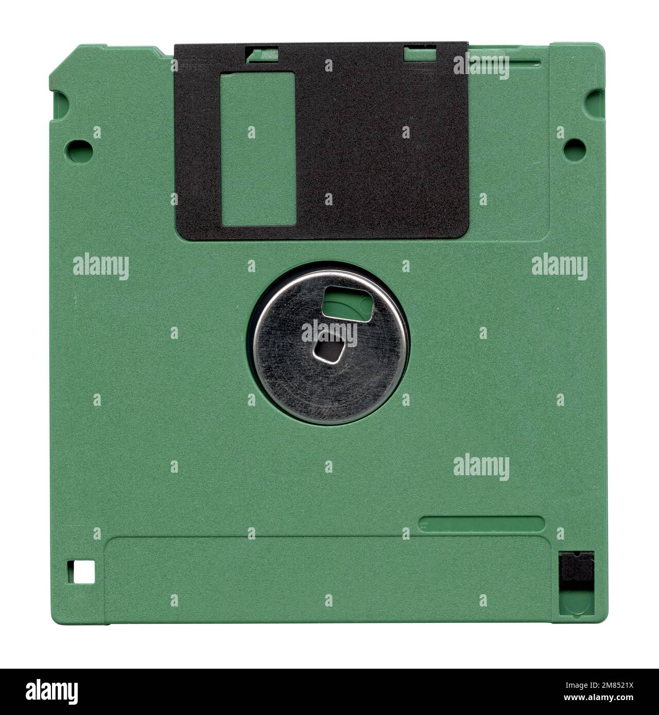 Grüne Diskette auf weiß Stockfoto
