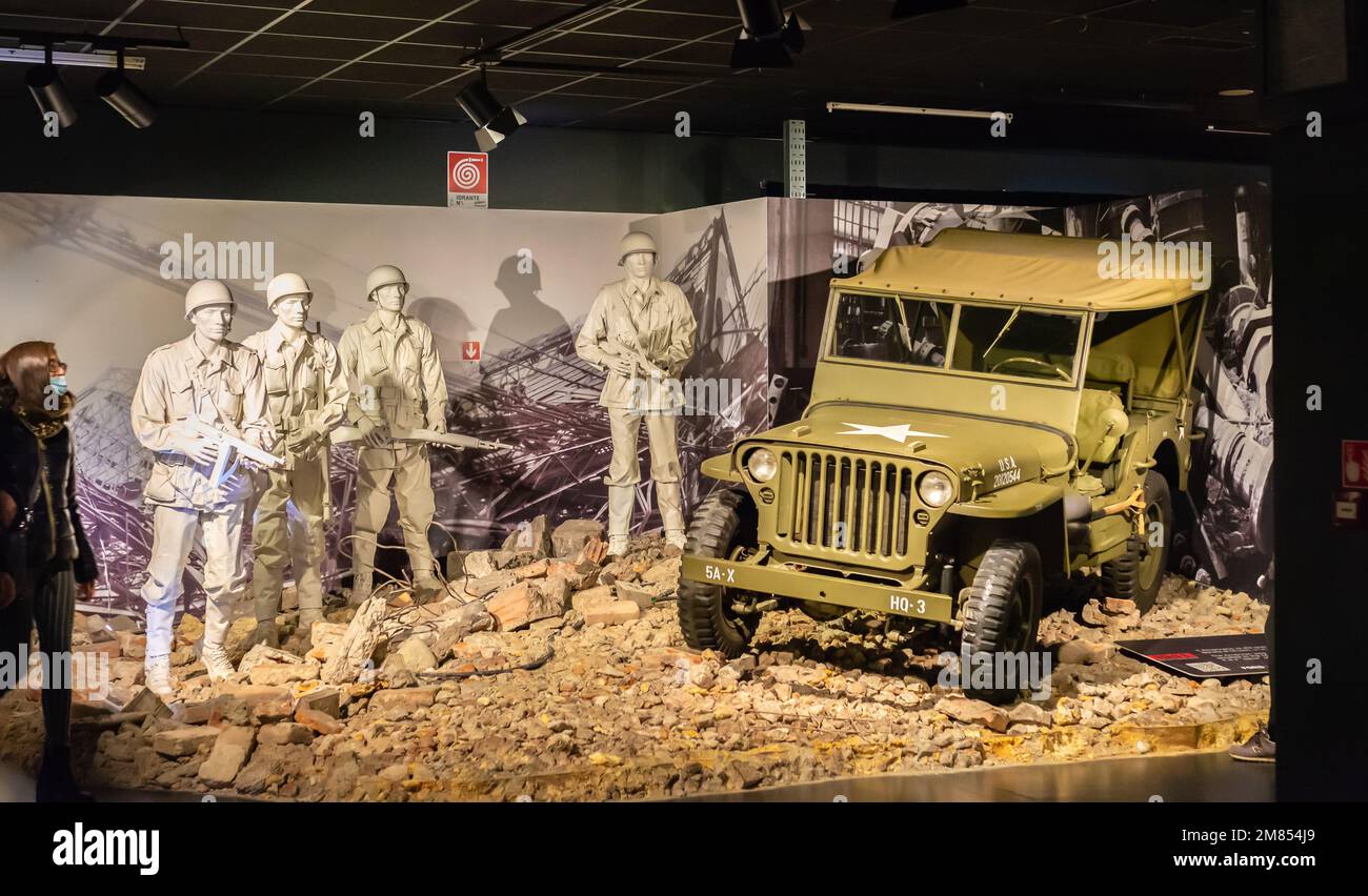 National Car Museum in Turin (MAUTO): USA 1941 - Ford Jeep - der amerikanische Jeep zieht in Italien in den Krieg - Torino, Italien, Europa Stockfoto