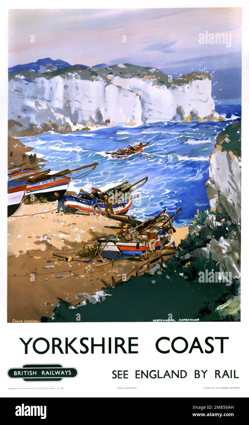 Yorkshire Coast von Frank Henry Mason (1875-1965). Poster wurde 1948 in Großbritannien veröffentlicht. Stockfoto