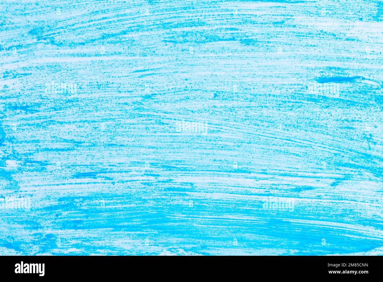 Abstrakter Hintergrund mit Flecken einer blauen Pinselfarbe auf Weiß. Stockfoto