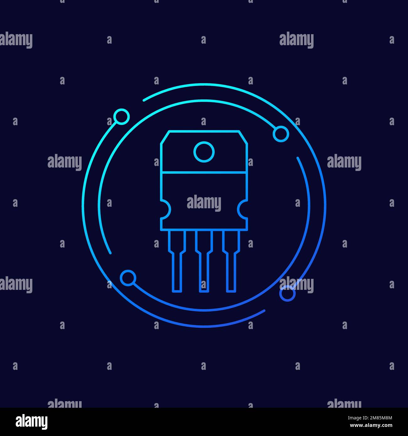 Transistor, Halbleitersymbol, Linienvektor Stock Vektor Transistor, Halbleitersymbol, Linienvektor Stock Vektor