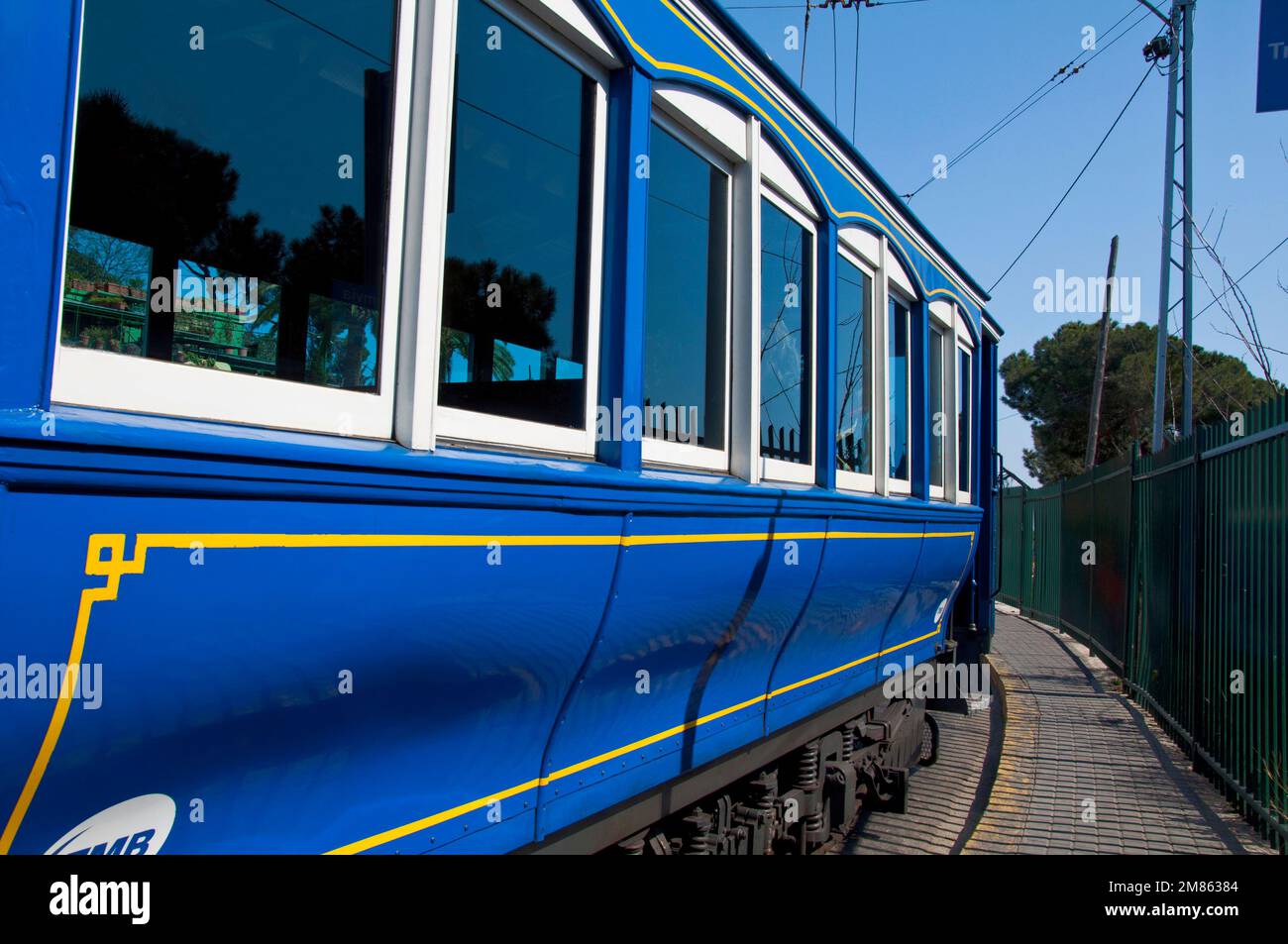 Tramvia Blau, Touristenattraktion, Tramway Blue, Barcelona, Katalonien, Spanien Stockfoto