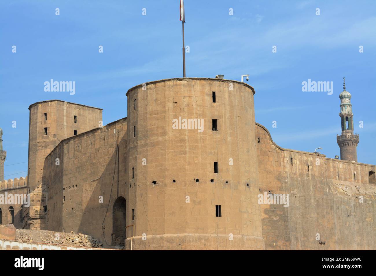 Die Zitadelle von Kairo oder die Zitadelle von Saladin, eine mittelalterliche Festung aus der islamischen Ära in Kairo, Ägypten, erbaut von Salah ad-DIN (Saladin) und weiterentwickelt Stockfoto