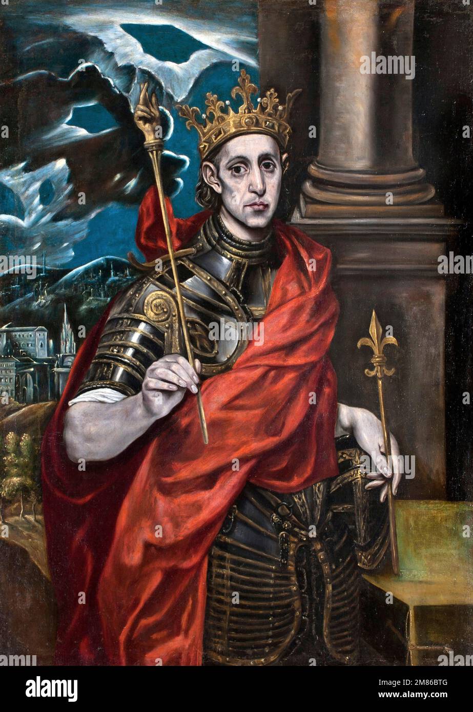 Louis IX (1214-1270). Gemälde mit dem Titel "Saint Louis, König von Frankreich" von El Greco (1541-1614), Öl auf Leinwand, ca. 1705-10 Stockfoto