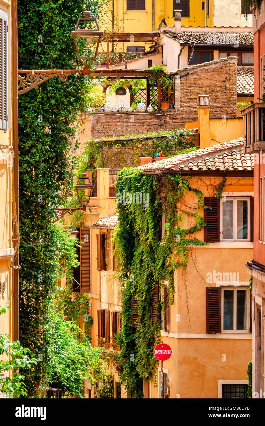 Gebäude in der Rioni Monti, Rom, Italien Stockfoto