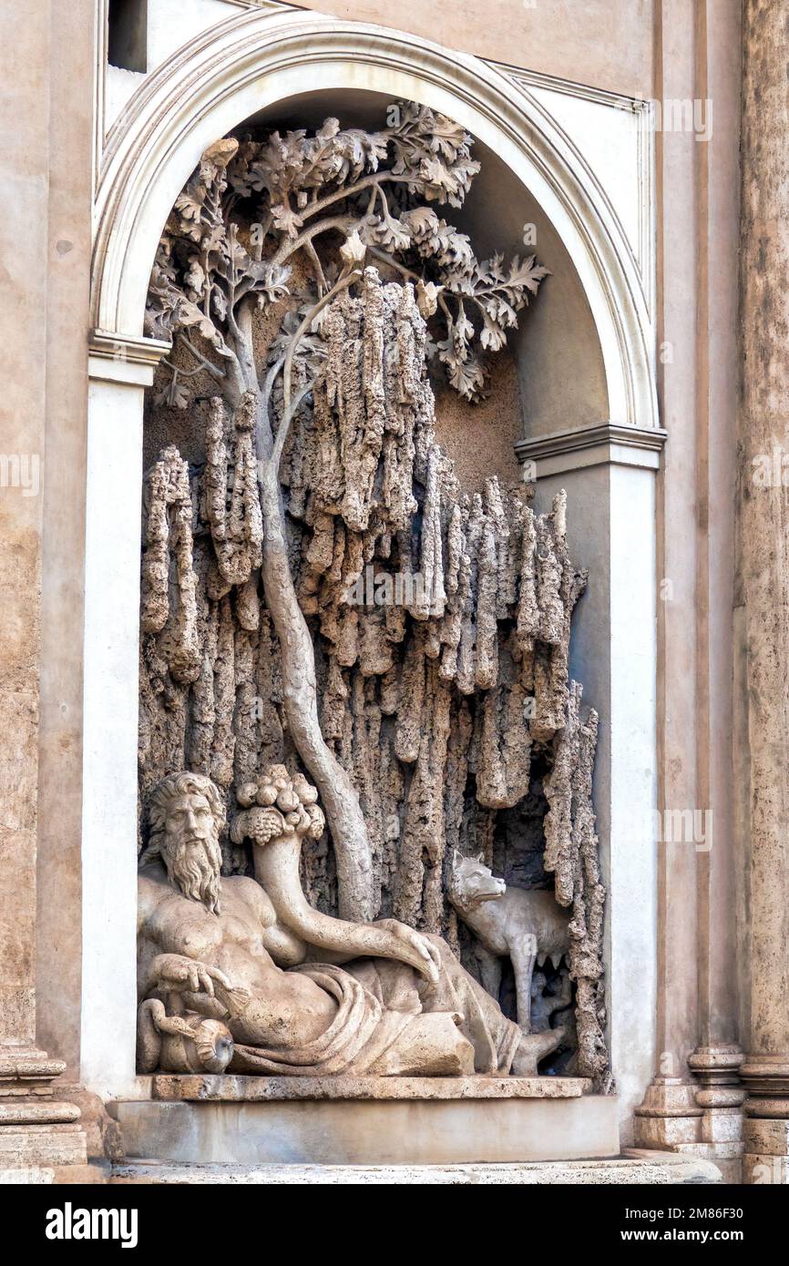 Statue der Göttin Juno auf der Piazza delle Quattro Fontane, Rom, Italien Stockfoto