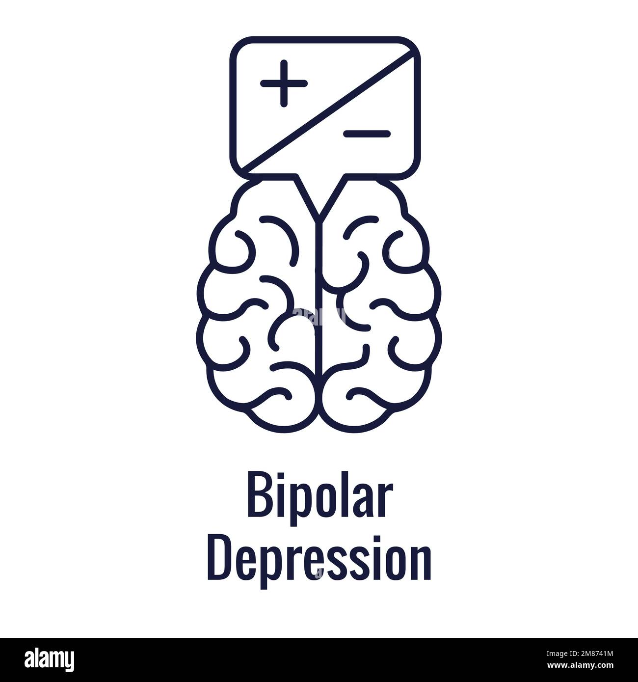 Bipolare Störung oder Depression BP-Symbolsatz mit Symbolen für psychische Gesundheit Stock Vektor