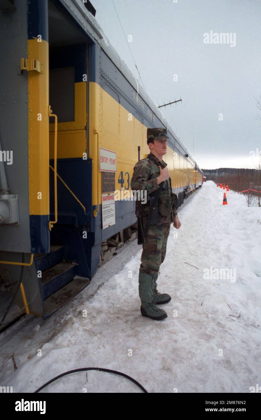 DA-SC-87-09020. Betrifft Tätigkeit/Serie: BRIM FROST Base: Talkeetna Staat: Alaska (AK) Land: Vereinigte Staaten von Amerika (USA) Stockfoto
