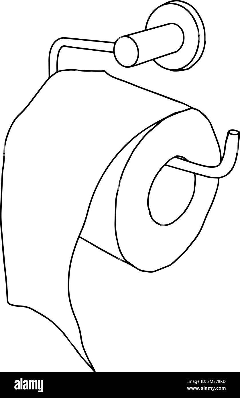 Konturzeichnung von Toilettenpapier Stock Vektor