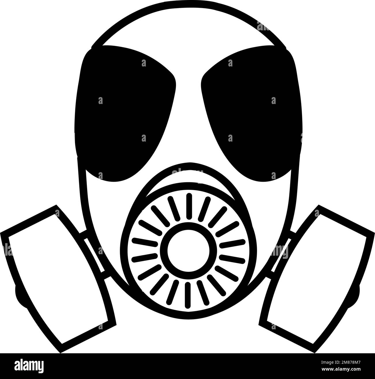 Symbol für Gasmaske. Sicherheitsausrüstung für den Luftschutz Stock Vektor