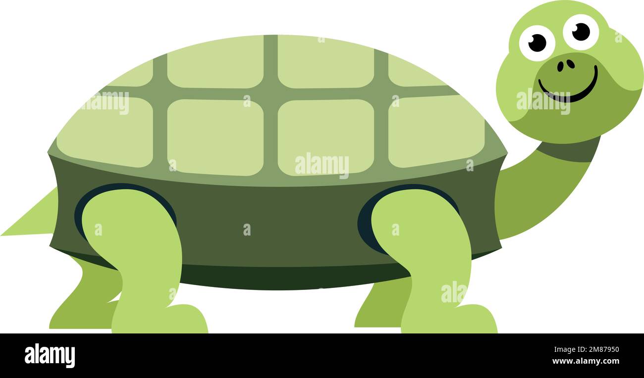 Lächelnde Schildkröte. Zeichentrickstier-Ikone. Lustiges Reptil Stock Vektor