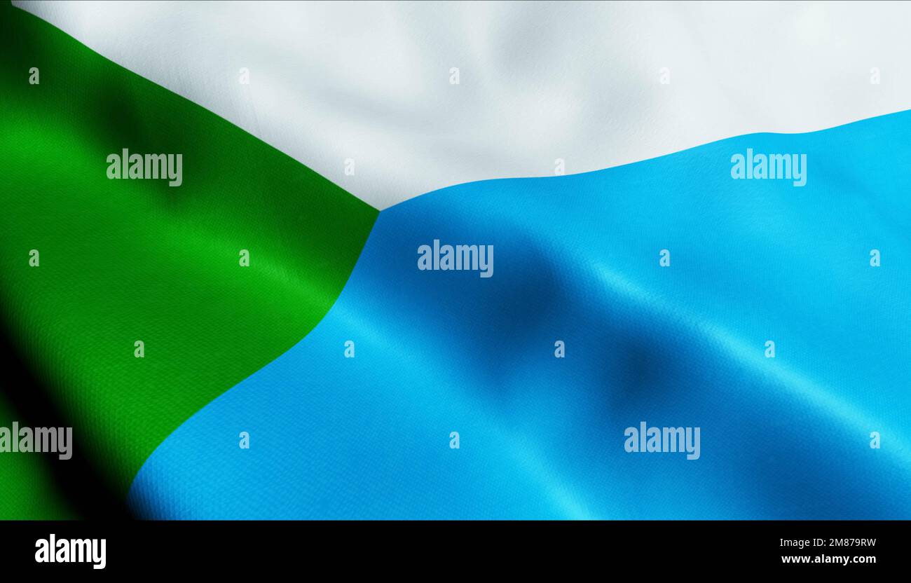 Bundessubjekte der russischen Flagge von Khabarowsk Krai Stockfoto