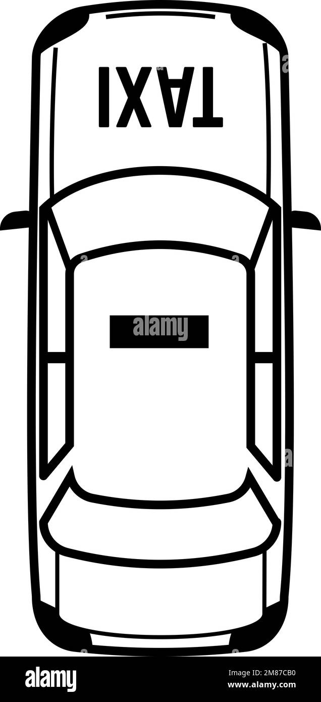 Taxiwagen, Draufsicht. Symbol für linearen Transport Stock Vektor