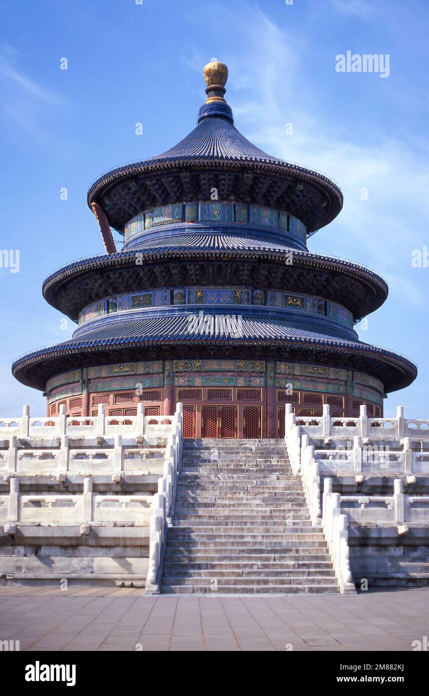 Halle des Gebets für gute Ernte, Tempel des Himmels, Dongcheng, Peking, Peking und Nordosten, Die Volksrepublik China Stockfoto