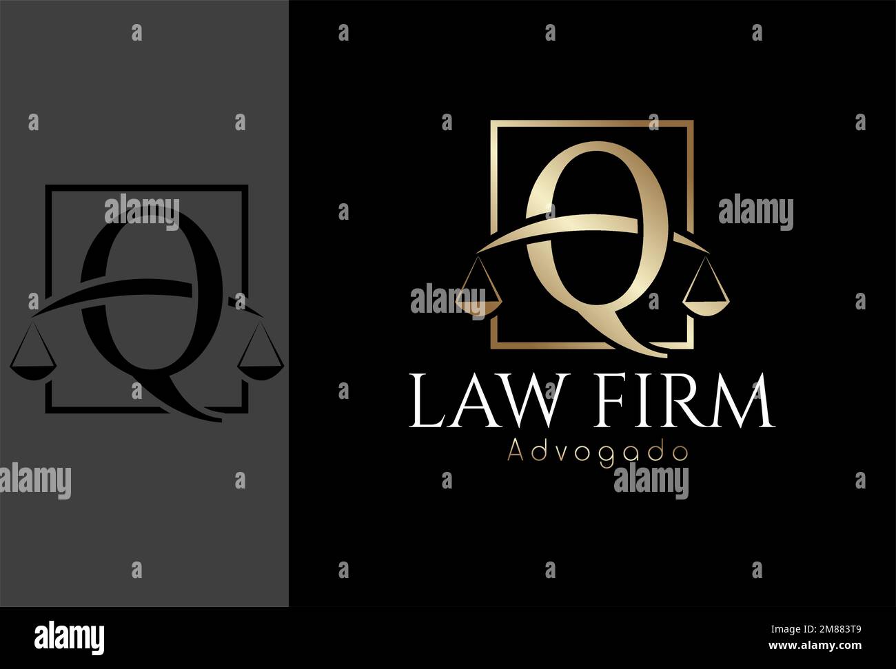 Logo, Advocacy Logo basierend auf dem Anfangsbuchstaben Q Stock Vektor