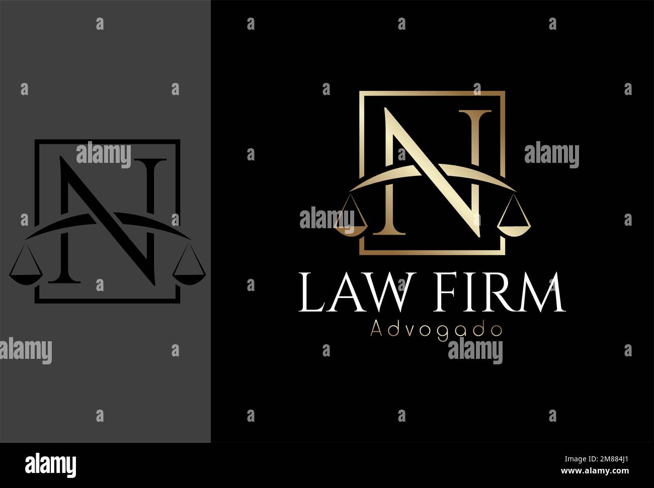 Logo, Advocacy Logo basierend auf dem Anfangsbuchstaben N Stock Vektor