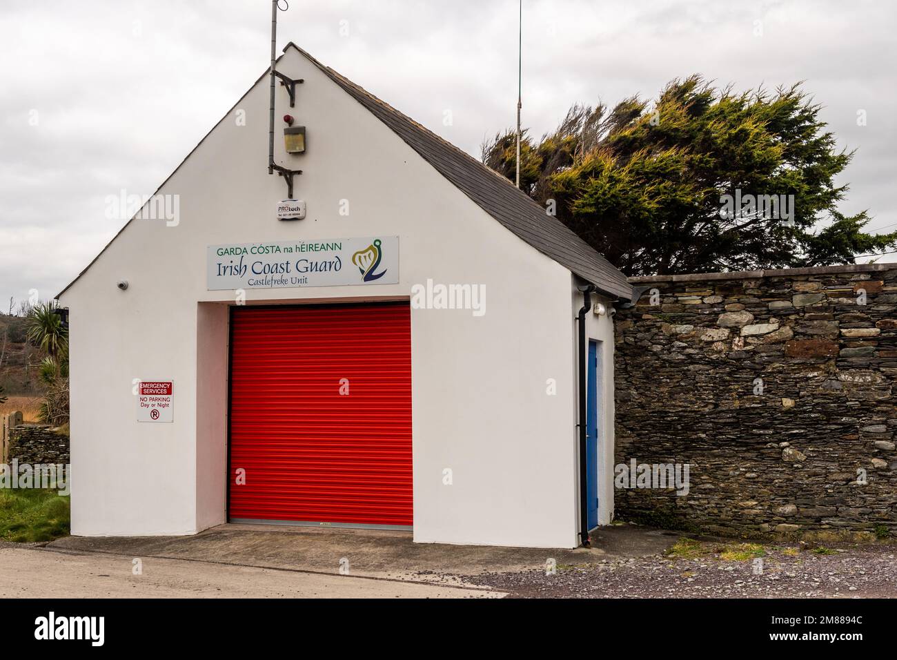 Irish Coast Guard Station in Castlefreke, West Cork, Irland. Stockfoto