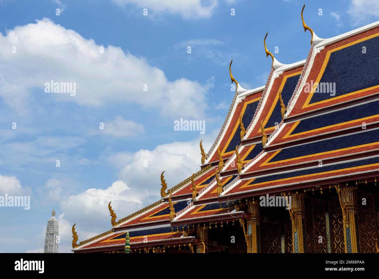 Tempel Wat Phra Kaeo, alter königlicher Palast, Tempel des Smaragd-Buddha, Bangkok, Thailand, Asien Stockfoto