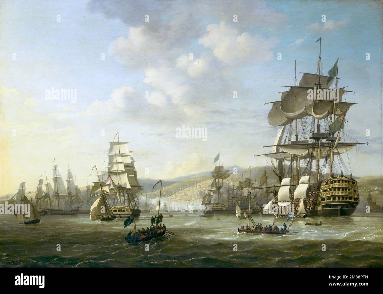 Die Bombardierung Algiers durch Abraham Duquesne und die angloniederländische Flotte zur Unterstützung eines Ultimatums zur Freilassung europäischer Sklaven, August 1816 Stockfoto