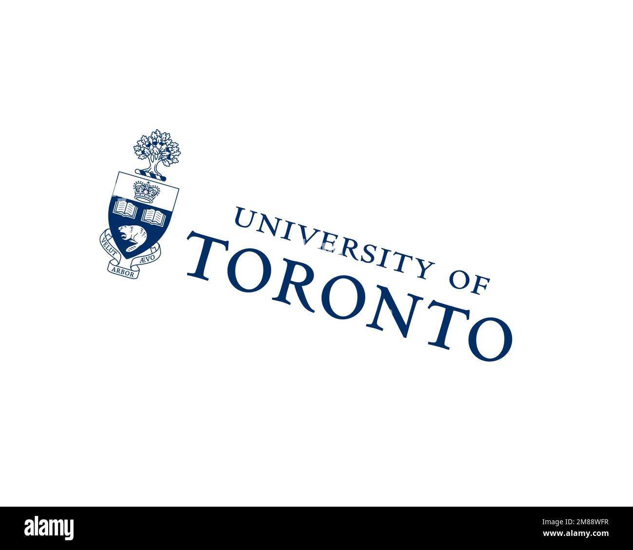 University of Toronto, gedrehtes Logo, weißer Hintergrund B Stockfoto