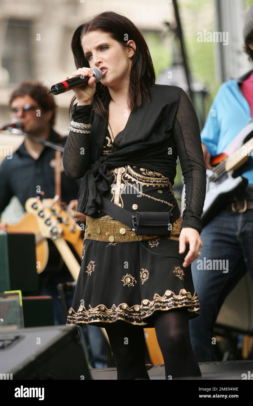 Lisa Marie Presley tritt am 19. Mai 2005 live im City Hall Park in New York City auf. Stockfoto