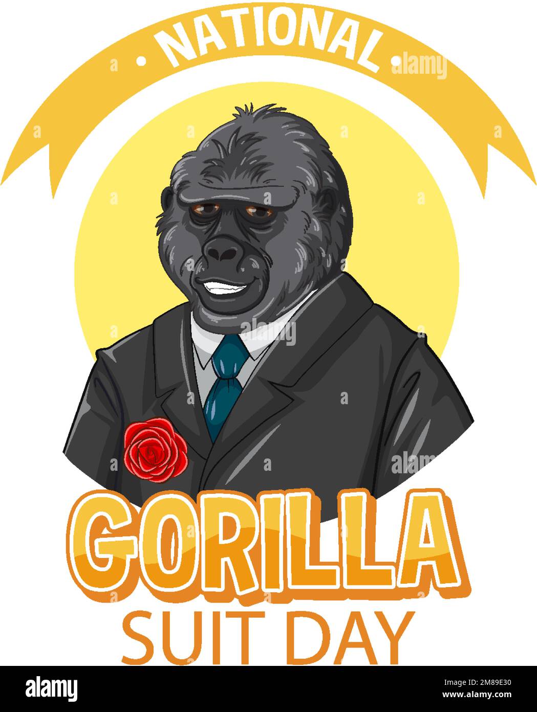 National Gorilla Suit Day Banner Designanschauung Stock Vektor