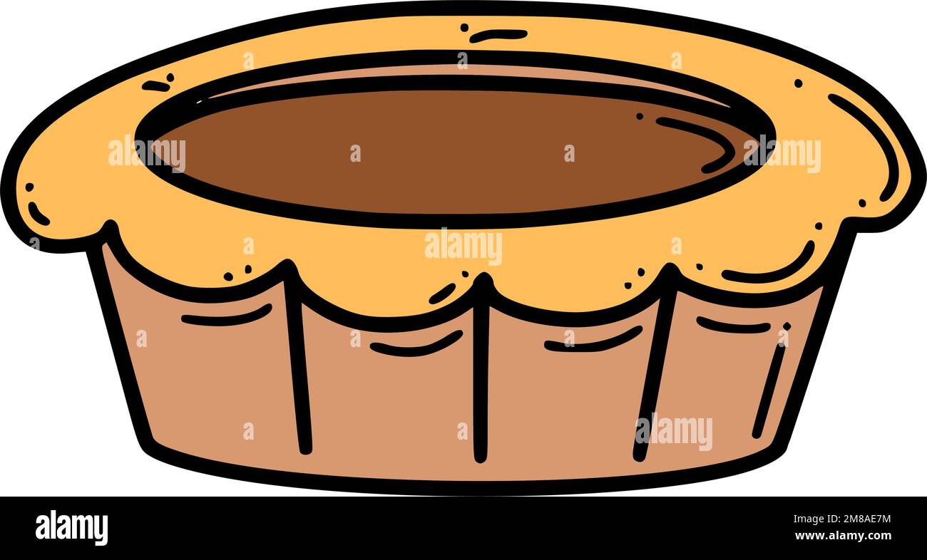 Darstellung des Vektorvektors. Chinesisches Neujahrsdessert im Doodle-Stil. Stock Vektor