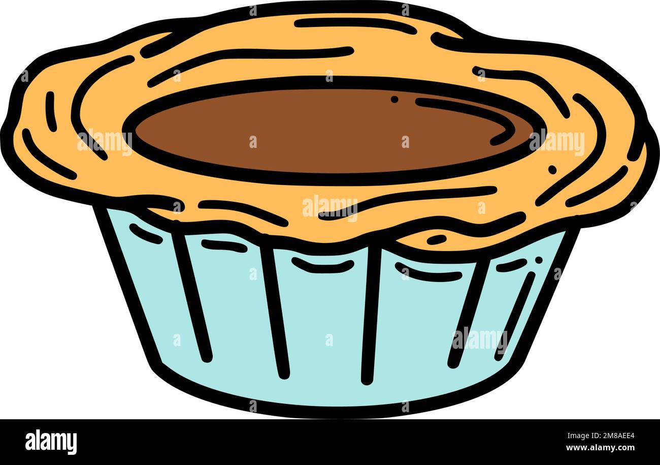 Darstellung des Vektorvektors. Chinesisches Neujahrsdessert im Doodle-Stil. Stock Vektor